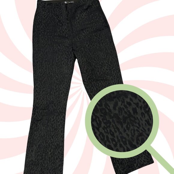 ZARA Black Leopard Capri Pants - Picture 2 of 4